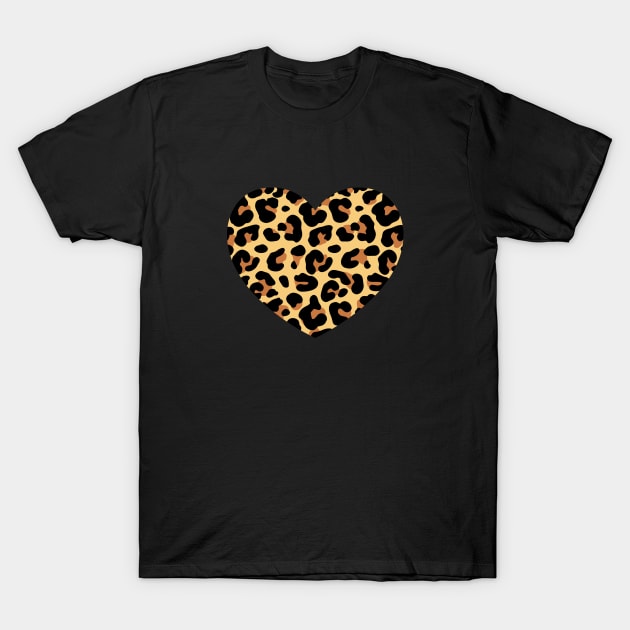 Leopard Heart T-Shirt by DaphInteresting